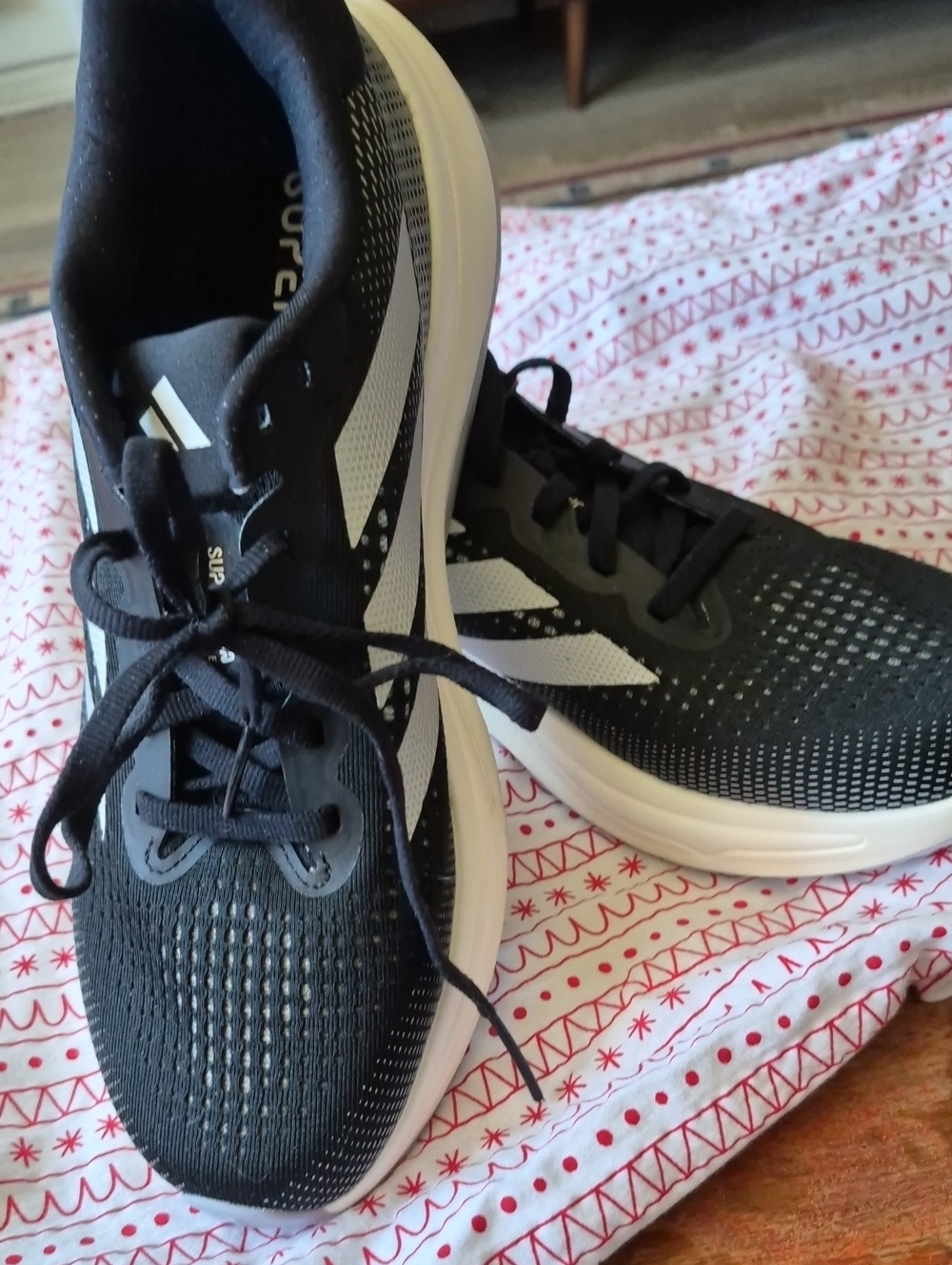 Black & White Super Nova Athletic Running Sneakers